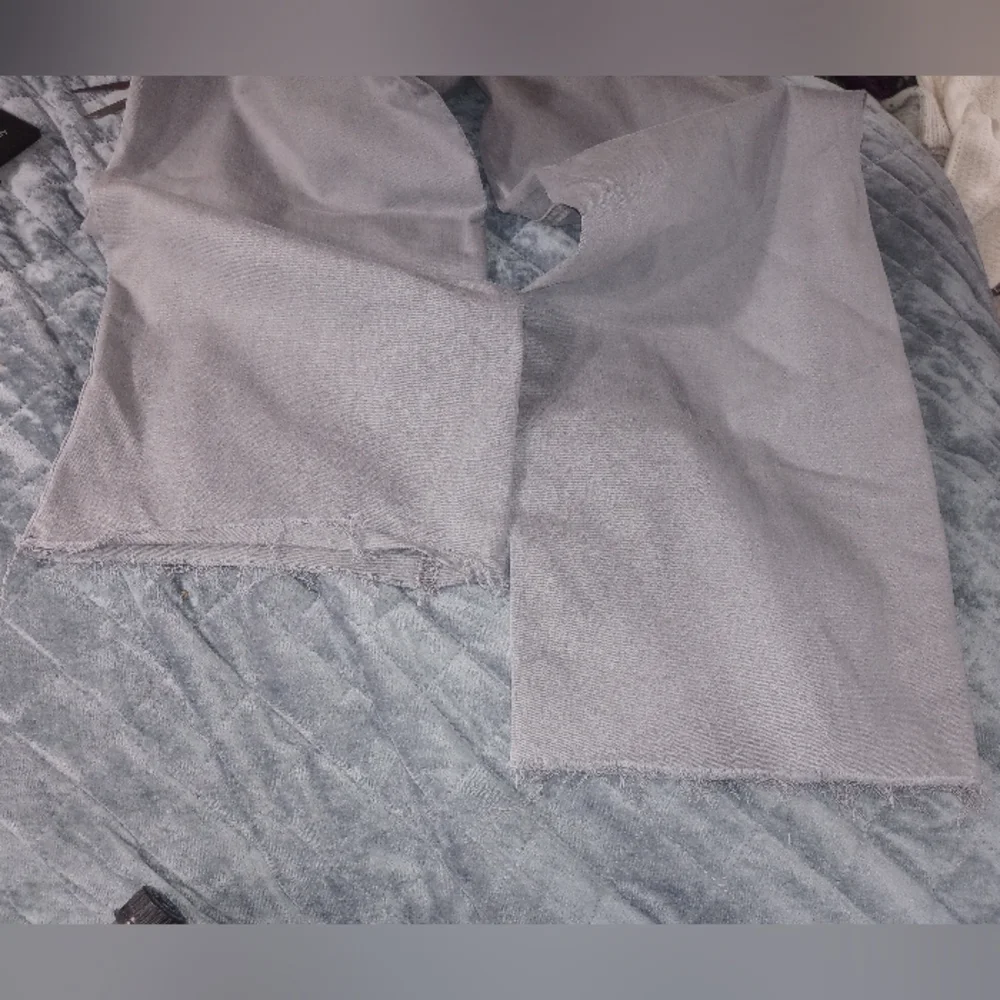 Oat New York Size 6 Women's 11" Wide Leg Jeans Gray Raw Hem Scandi Coastal - Picture 7 of 11